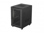 19-inch 18U floor-standing rack cabinet, 600x800, perforated door, (flat-pack), black