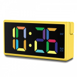 ibiza digital alarm clock yellow