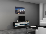Cama TV-alus VIGO NEW 30/140/40 must/valge l&auml;ikega