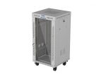 19-inch 22U floor-standing rack cabinet, 600x600, glass door, LCD (flat-pack), grey