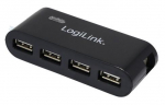 HUB USB 2.0 4-Ports with power supply, Black