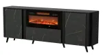 Cama Volare chest of drawers 200 x 39 x 75 cm black/san sebastian + fireplace