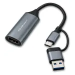 Adapter USB C USB A HDMI 4K 30Hz aluminium