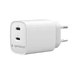Universal charger 2xUSB-C PD 45W white