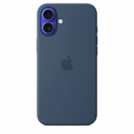 Silicone case with MagSafe for iPhone 16 Plus - denim