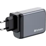 Verbatim GaN charger 100W, 1x USB-A, 3x USB-C (grey, PD 3.0, QC 3.0)