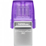 Kingston DataTraveler microDuo 3C 128 GB, USB stick (purple/transparent, USB-A 3.2 Gen 1, USB-C 3.2 Gen 1)