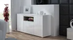 Cama kummut VIVA 150 valge/valge l&auml;ikega + Sonoma tamm