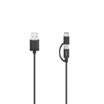 Hama 00200616 Micro-USB kaabel, 2 &uuml;hes, sh USB-C adapter, USB 2.0, 0,75 m
