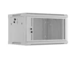 Wall-Mount rack cabinet 19 inches 6U 600x450, perforated door (Flat Pack) grey
