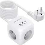 Power cube 6in1 3x AC 2x USB 1x USB C PD 20W