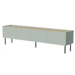 Cama FELLINI telekapp 200x40x52 oliivroheline + &otilde;litatud tamme pealispind