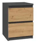Topeshop M2 ANTRACYT/ARTISAN &ouml;&ouml;kapp/&ouml;&ouml;kapp 2 sahtliga Antratsiit, Tamm, Puit