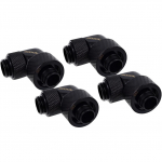 Alphacool Eiszapfen 16/10mm screw-in fitting, 90&deg; rotatable, G1/4, black connection, for soft tubing (PVC, silicone, neoprene)