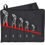 KNIPEX Cobra set, 5 pieces, pliers set (black, serrated grip surfaces, integrated clamp protection)