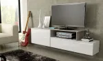 Cama TV-alus SIGMA 3 180 valge/valge l&auml;ikega + Sonoma tamm