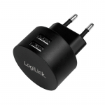 Dual USB socket adapter, 10.5W, 2xUSB-A, black