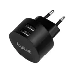 Dual USB socket adapter, 10.5W, 2xUSB-A, black