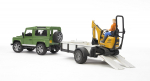 Bruder Land Rover with trailer and mini excava