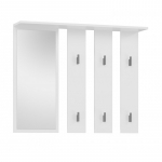 Riidepuu + peegel PARMA 100x15x81.5 cm, Valge