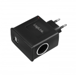 USB power supply with cigarette lighter socke