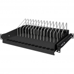 Digitus extendable shelf for tablets, notebooks (black, 1 height unit)