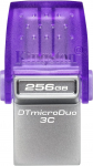 Kingston DataTraveler microDuo 3C 256GB USB Stick (Purple/Transparent, USB-A 3.2 Gen 1, USB-C 3.2 Gen 1)