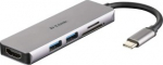 D-Link DUB-M530 USB 3.0 Hub 5 Port USB-C Hub (HDMI, SD, mSD)