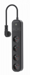 Smart power strip Tuya 4xFR 2xUSB-A 1xUSB-C bl