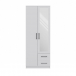 Topeshop ROMANA 80 BIEL L magamistoa riidekapp/kapp 5 riiulit 2 ust Valge