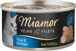 MIAMOR Feine Filets Naturell tuunikala krevettidega - m&auml;rg kassitoit - 80g