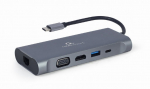 Gembird A-CM-COMBO7-01 s&uuml;learvuti dokkimisjaam/pordi replikaator USB 3.2 Gen 1 (3.1 Gen 1) Type-A hall