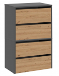 Topeshop MODO X2 ANT/ART shoe organizer Closed Anthracite, Oak