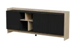 Cama PORTO 3D kummut 190x38x77 tamm/must