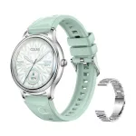 COLMI L28 Smart Watch (Silver-green + silver steel strap)