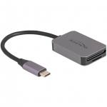 DeLOCK USB Type-C Card Reader for SD or Micro SD memory cards, grey card reader