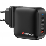 Verbatim Mini GaN Charger 100W 4-Port, 1x USB-A, 3x USB-C (black, PD 3.0, QC 3.0)