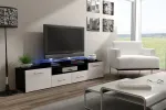 Cama TV-alus EVORA 200 must/valge l&auml;ikega