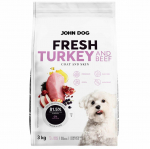 JOHN DOG Fresh Turkey and beef - dry dog food - 3kg