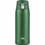 Emsa TRAVEL MUG light thermo mug (dark green, 0.4 liters, flip lid)