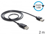 DeLOCK EASY USB2.0 A Wtyk-Gniazdo - czarny 2m