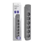 Power strip 6 sockets, 1.8m, Grey