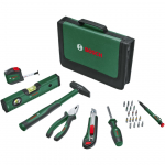 Bosch Powertools Universal Hand Tool Set, 25 Pieces (Green, with Tool Bag)