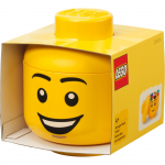 Room Copenhagen LEGO Storage Head "Happy Boy", small (yellow)