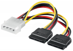 goobay Stromadapter 5,25" auf 2x 15-Pin SATA, Adapter