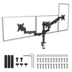 Maclean 3 monitori kinnitus, gaasvedruga, 17"-27", 2-8kg, must, MC-137