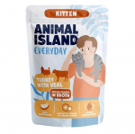 ANIMAL ISLAND Everyday Kitten Turkey with veal in broth - wet cat food - 85g