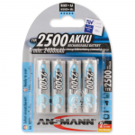 Ansmann maxE AA NiMH Rechargeable Batteries, 1.2V, 2,500mAh, 4-Pack