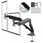 Maclean 2 monitori kinnitus, gaasvedruga, 17"-32", 2-10kg, must, MC-134