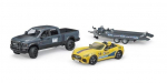 Auto Dodge RAM 2500 Power Wagon with a tow truck